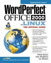 Cover of: WordPerfect Office 2000 for Linux by Philip Rackus, Kate Wrightson, Joe Merlino
