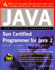 Cover of: Sun Certified Programmer for Java 2 Study Guide (Exam 310-025) (Book/CD-ROM package) by Syngress Media Inc