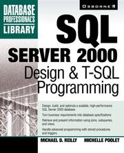 Cover of: SQL Server 2000 design & T-SQL programming