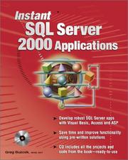 Cover of: Instant SQL server 2000 applications