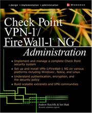 Check Point VPN-1/FireWall-1 NG administration by Andrew Ratcliffe, Inti Shah