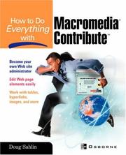 How to do everything with Macromedia Contribute by Doug Sahlin
