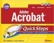 Cover of: Adobe Acrobat 7.0 QuickSteps (Quicksteps) | Marty  Matthews