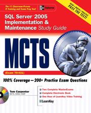 Cover of: MCTS SQL Server 2005 Implementation & Maintenance Study Guide (Exam 70-431) by Tom Carpenter