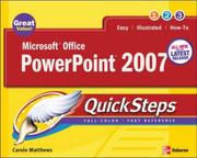 Cover of: Microsoft Office PowerPoint 2007 QuickSteps (Quicksteps)