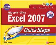 Cover of: Microsoft Office Excel 2007 QuickSteps (Quicksteps) by John Cronan