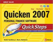 Cover of: Quicken 2007 Personal Finance Software QuickSteps (Quicksteps) by Bobbi Sandberg, Marty Matthews, Bobbi Sandberg, Marty Matthews