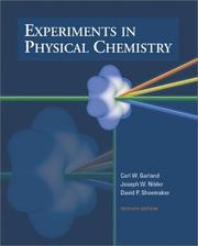 Cover of: Experiments in physical chemistry