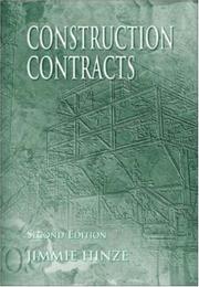 Cover of: Construction Contracts by Jimmie Hinze