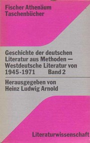 Cover of: Geschichte der deutschen Literatur aus Methoden: Band 2: Westdeutsche Literatur von 1945–1971
