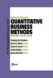 Cover of: Fundamentals of quantitative business methods: business tools and cases in mathematics, descriptive statistics, and probability