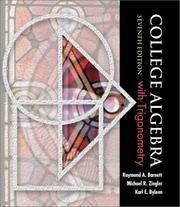 Cover of: College algebra with trigonometry by Raymond A. Barnett