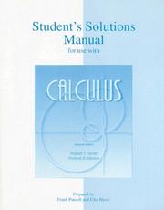 Cover of: Student's Solutions Manual to accompany Calculus