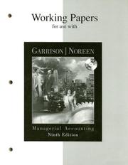 Cover of: Working Papers for use with Managerial Accounting