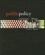 Cover of: Public Policy by Carter Wilson, Carter Wilson