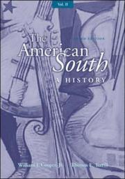 Cover of: Volume II The American South by William C. Cooper, Thomas Terrill, William Cooper