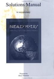 Cover of Solutions Manual to accompany Principles of Corporate Finance