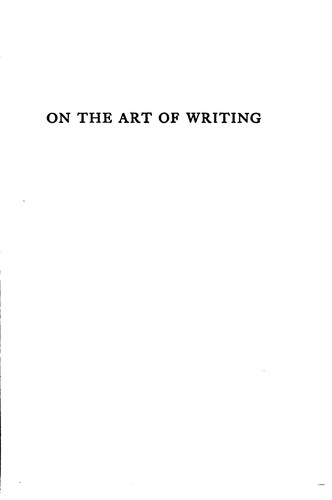 On the art of writing by Arthur Thomas Quiller-Couch
