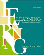 Cover of: Learning: Principles and Applications