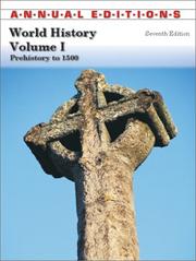 Cover of: World History: Prehistory to 1500 (Annual Editions : World History Vol 1) by David McComb