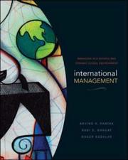 Cover of: International Management by Arvind V. Phatak, Rabi S. Bhagat, Roger Kashlak, Arvind Phatak, Rabi Bhagat