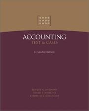 Cover of: Accounting by Robert N Anthony, David Hawkins, Kenneth Merchant, Robert Anthony