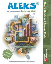 Cover of: ALEKS for Foundations of Business Math User Guide (Aleks Worktext)