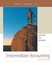 Cover of: Intermediate Accounting Volume 1 with Coach CD-ROM & PowerWeb by J. David Spiceland, James Sepe, Lawrence A. Tomassini, Lawrence Tomassini