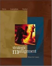 Cover of: Strategic Management by Gregory G. Dess, G.T. (Tom) Lumpkin, Marilyn Taylor, Gregory Dess, G.T. Lumpkin