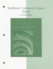 Cover of: Workbook/Laboratory Manual Part B to accompany In viaggio: Moving Toward Fluency in Italian