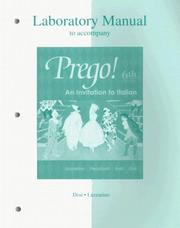 Cover of: Laboratory Manual to accompany Prego! An Invitation to Italian