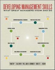 Cover of: Developing Management Skills by Timothy T. Baldwin, Timothy Baldwin, Bill Bommer, Robert Rubin, Timothy Baldwin, Bill Bommer, Robert Rubin