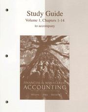 Cover of: Study Guide, Volume 1, Chapters 1-14 for use with Financial & Managerial Accounting: A Basis for Business Decisions
