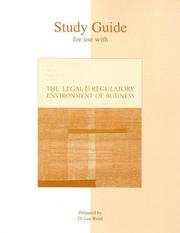 Cover of: Study Guide to accompany The Legal and Regulatory Environment of Business