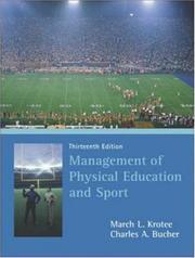 Cover of: Management of physical education and sport