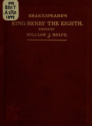 Cover of: SHAKESPEARE'S HISTORY OF KING HENRY THE EIGHTH by 