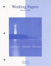 Cover of: Working Papers to accompany Managerial Accounting