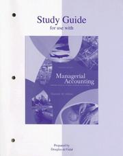 Cover of: Study Guide to accompany Managerial Accounting by Ron W. Hilton
