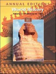 Cover of: Annual Editions: World History, Volume I, 8/e (Annual Editions : World History Vol 1)