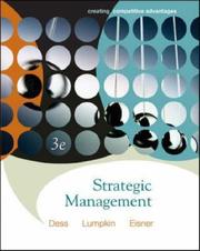 Cover of: Strategic Management by Gregory G. Dess, G. T. Lumpkin, Marilyn Taylor