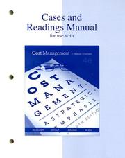 Cover of: Cases & Readings to accompany Cost Management by Gary Cokins, Edward Blocher, David Stout, Gary Cokins, Kung Chen