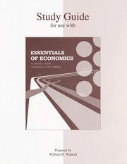 Cover of: Study Guide to accompany Essentials of Economics by Stanley L. Brue, William B. Walstad