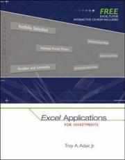 Cover of: Excel Applications for Investments with Excel Tutor CD ROM