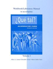 Cover of: Workbook/Lab Manual Vol. 1 to accompany Que tal?