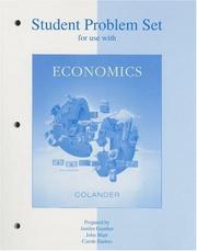 Cover of: Student Problem Set t/a Economics by David C. Colander, David C. Colander