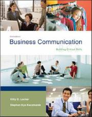 Cover of: Business Communication: Building Critical Skills with BComm GradeMax