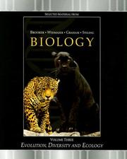 Cover of: Evolution, Diversity and Ecology: Volume III