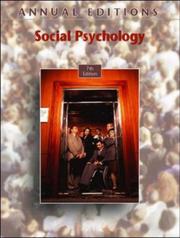 Cover of: Annual Editions: Social Psychology, 7/e (Annual Editions : Social Psychology) | Karen G Duffy