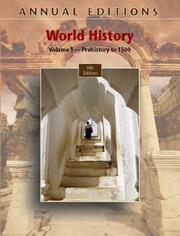 Cover of: Annual Editions: World History, Volume 1, 9/e (Annual Editions : World History Vol 1)