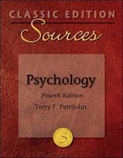 Cover of: Classic Edition Sources: Psychology (Classic Edition Sources)